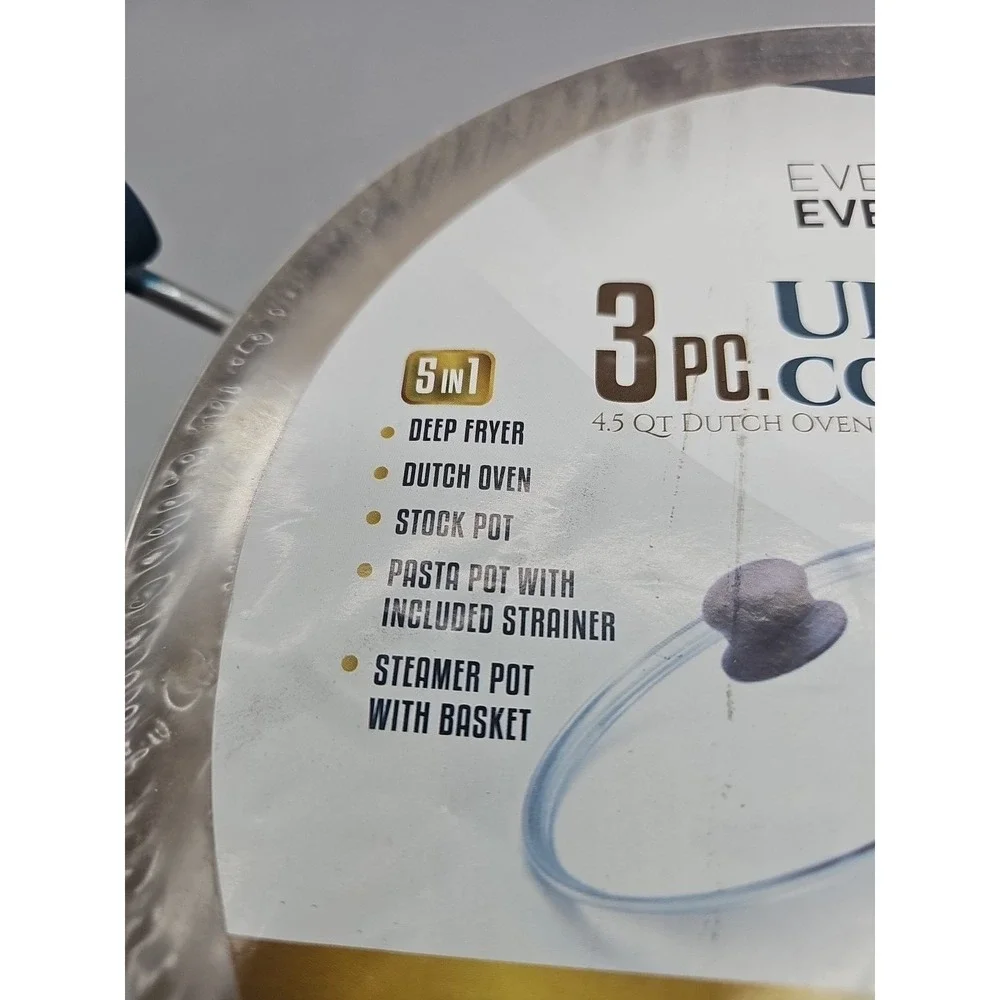 Iko 3 Pc Ultimate Cooker Set - 4.5 QT Dutch Oven + Stainless Steel Basket Copper